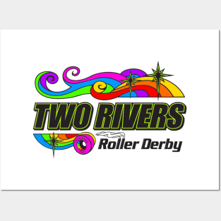 Two Rivers Roller Derby Pride logo Posters and Art